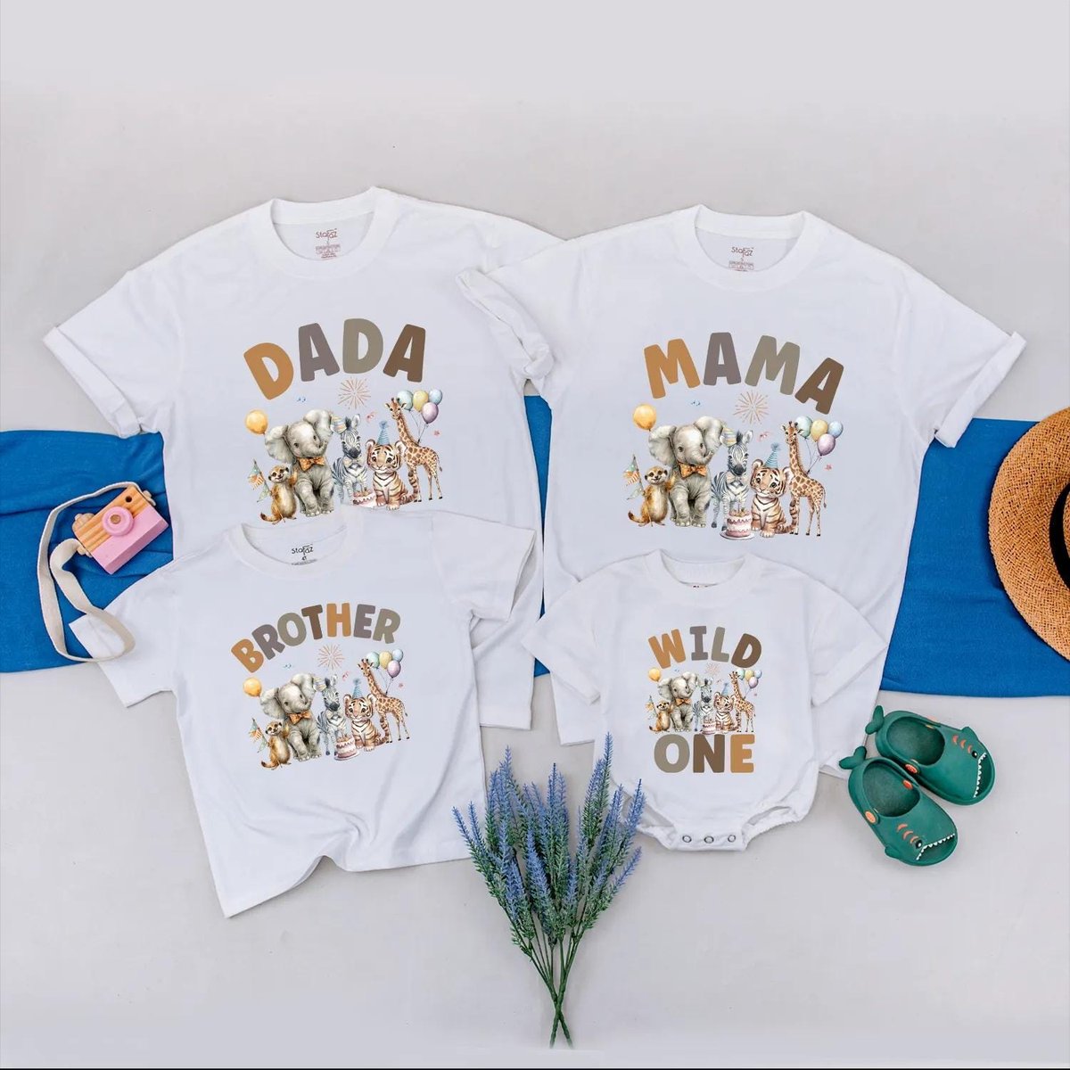 Wild One Matching Family Shirts Personalized Animal Birthday Outfit Zoo Theme 1st Birthday Gifts for 433