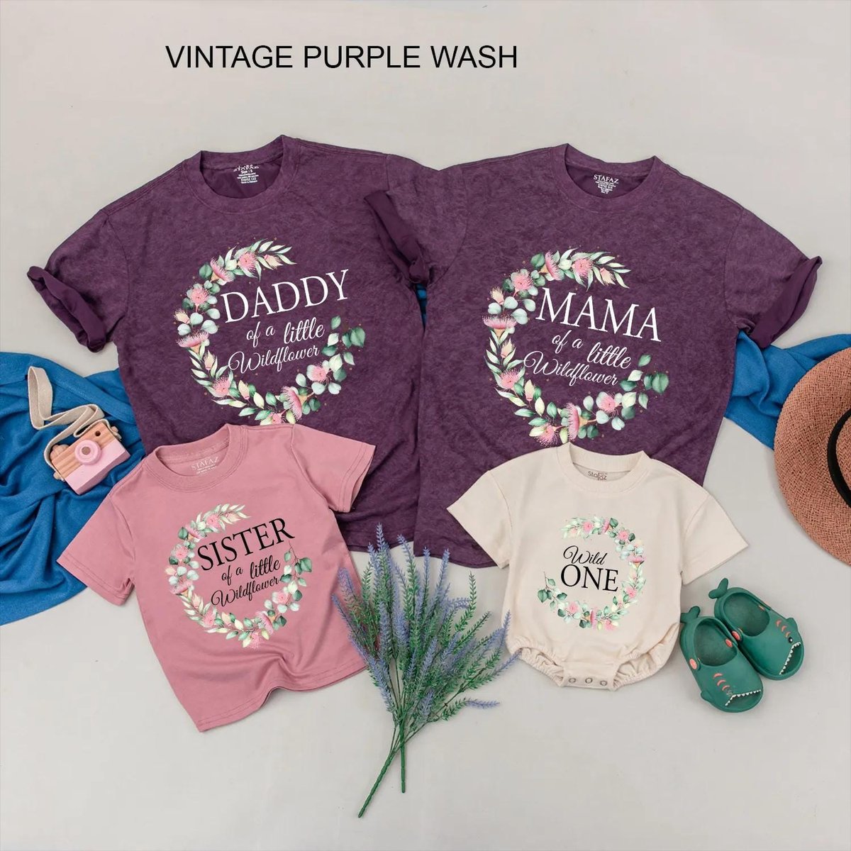 Wildflower Birthday Family Shirts Wild One Birthday Girl Outfit Personalized Boho Floral Matching Se 431