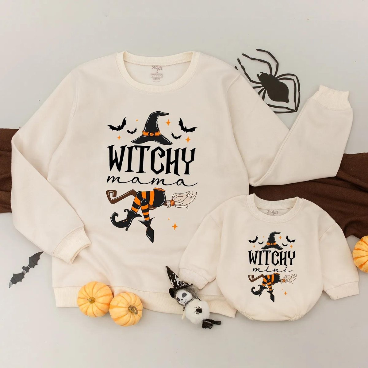 Witchy Mama Witchy Mini Sweatshirts Halloween Family Matching Spooky Mommy and Me Outfits Halloween 433