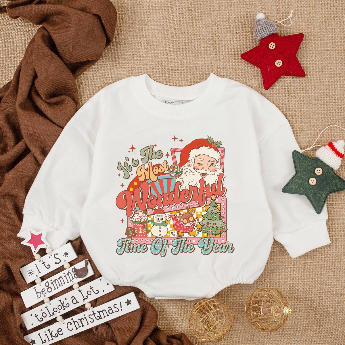 Wonderful Time of Year Christmas Baby Clothes Merry Christmas Baby Romper Christmas Bodysuit Baby Clothing