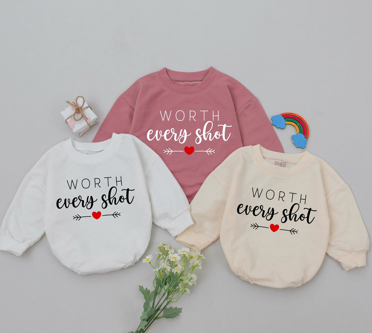 Worth Every Shot Baby Romper New Baby Gifts IVF Baby Romper Baby Shower Gift Baby Announcement Infan
