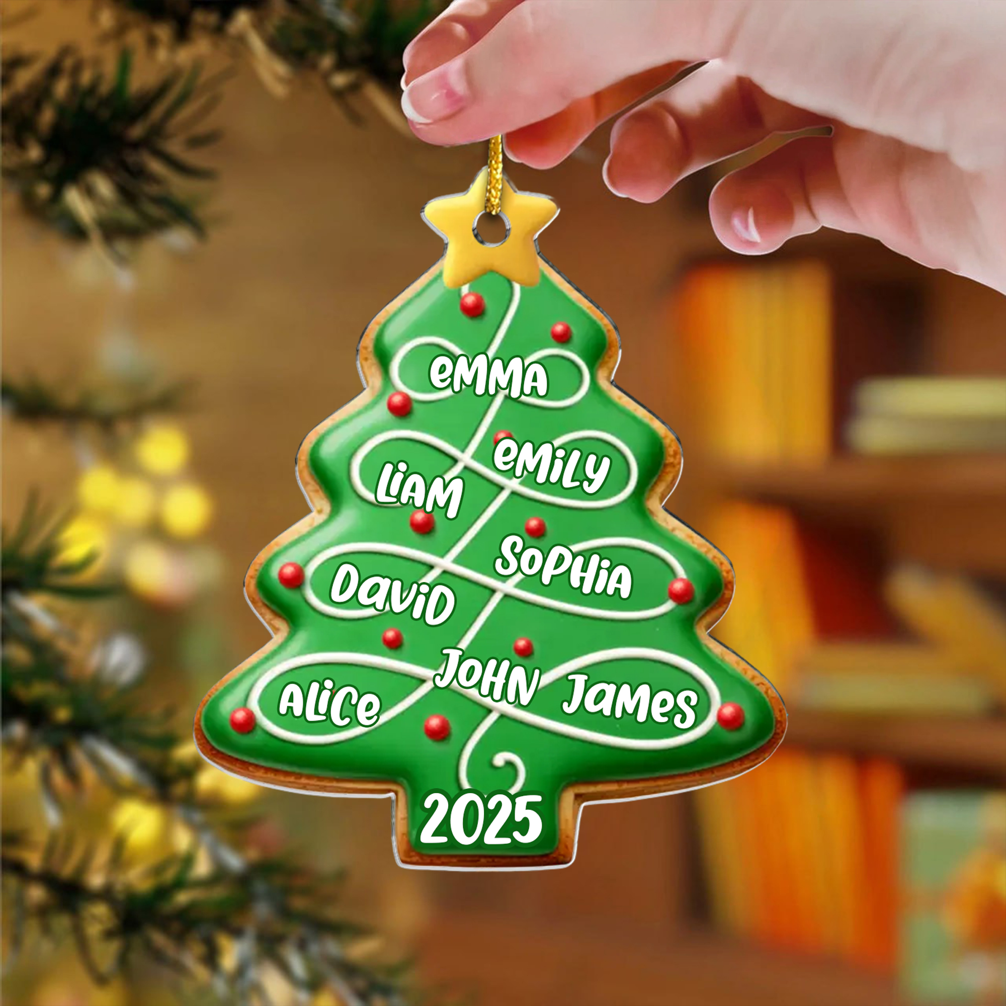 Personalized Christmas Tree Cookie Ornament  Acrylic Custom Name Holiday Decor for Families 2025-ASO-PQ2CO