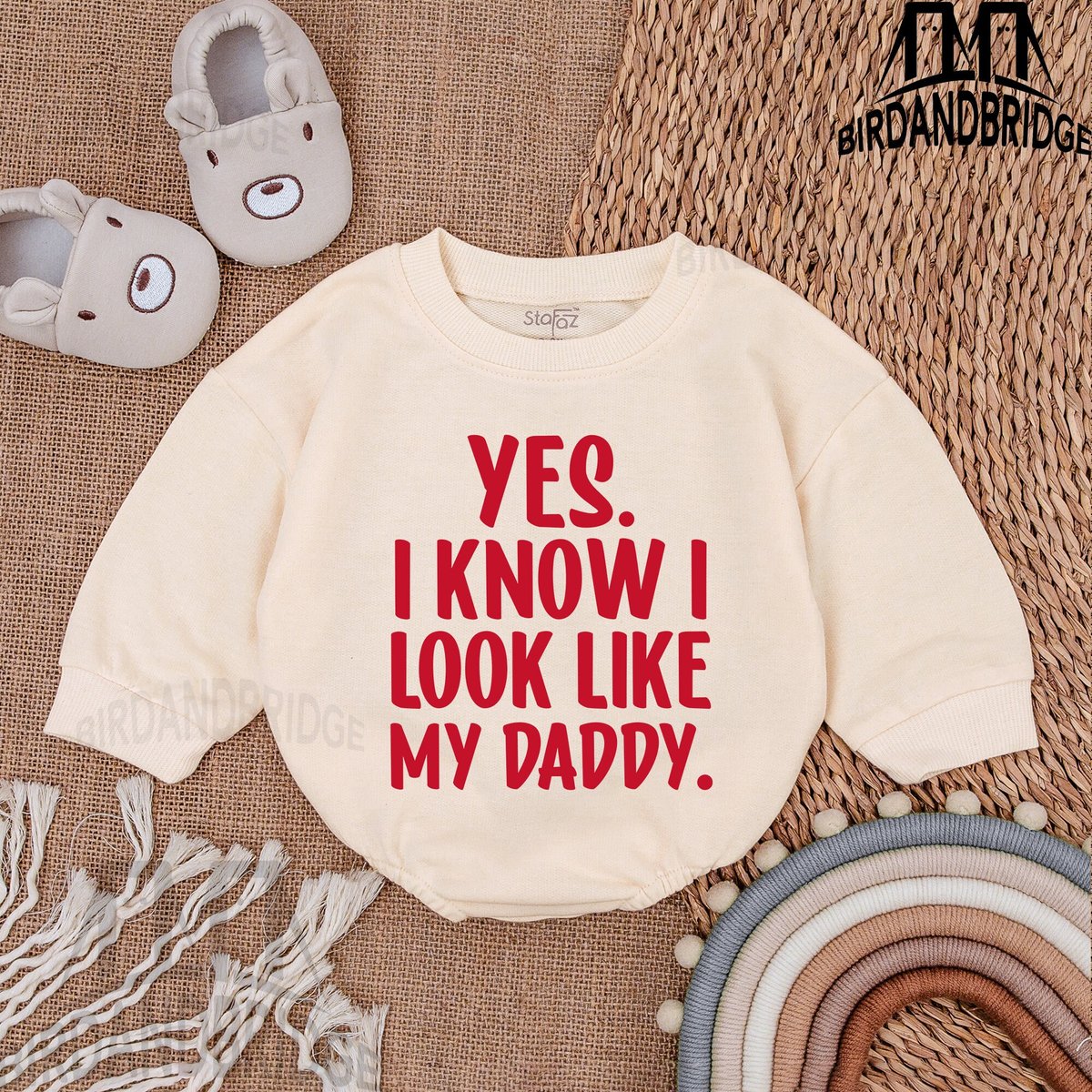 Yes I Know I Look Like My Daddy Baby Outfit  Bubble Romper Baby Boy Clothes Valentine For Baby
