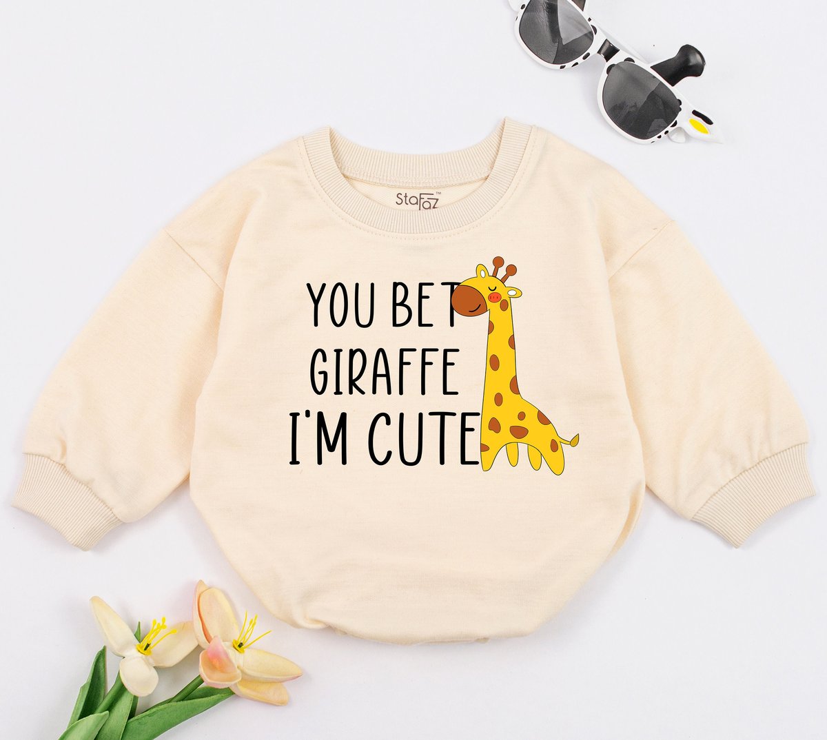 You Bet Giraffe I'm Cute Baby Romper Funny Animal Clothes Giraffe Baby Clothes Cute Baby Outfit Gir 149