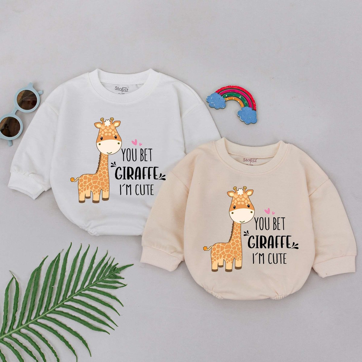 You Bet Giraffe I'm Cute Baby Romper Funny Animal Romper Giraffe Baby Clothes Baby Boys Girls Outfi