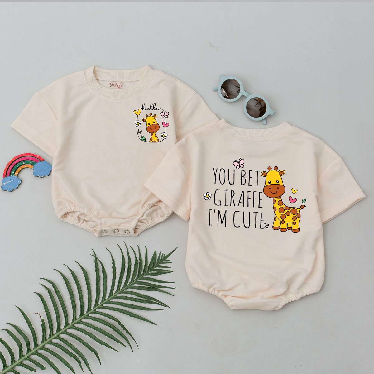 You Bet Giraffe I'm Cute Baby Romper Funny Animal Clothes Giraffe Baby Clothes Cute Baby Outfit Gir 172