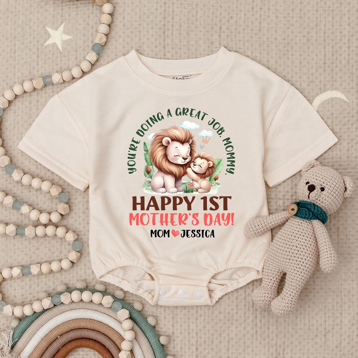 You're Doing a Great Job Mommy Lion Baby Romper Mother's Day Gift 2025 First Time MumNew Mum Gifts